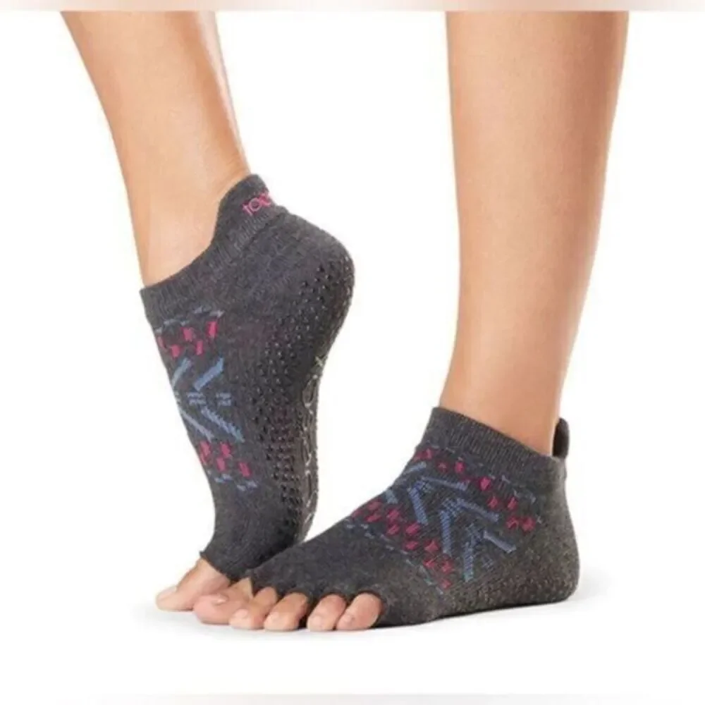 NWT ToeSox Unisex Open Toe Sock Low Rise Sole Grip - W 8.5-10.5 - M 7.5-9.5